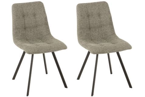 Chaise En Tissu Et En Métal Noir ( Lot De 2) - Olivia