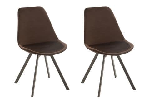 Chaise De Salle à Manger Scandinave En Velours Et Métal (lot De 2) - Elene