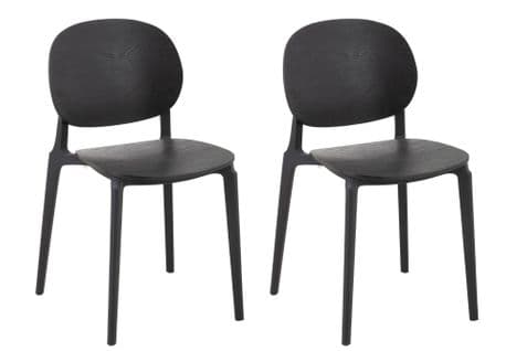 Chaise De Salle à Manger Noire Style Japandi (lot De 2) - Yumi