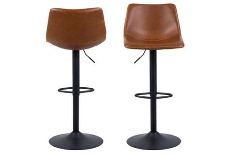 Tabouret De Bar Simili Piétement Tulipe Métal Noir (lot De 2) - Jack