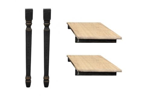 Lot De 2 Rallonges Bois Table Ronde D115 Pieds Tournés - Victoria