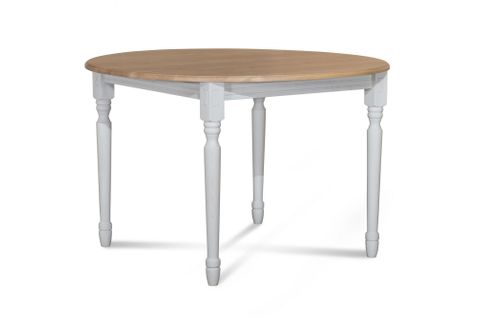 Table Extensible Ronde Bois D115 Cm Avec 1 Allonge Et Pieds Tournés - Victoria