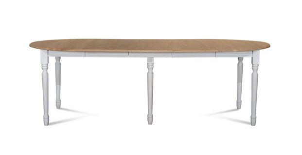 Table Ronde 6 Pieds Tournés 115 Cm + 3 Rallonges Bois - Victoria