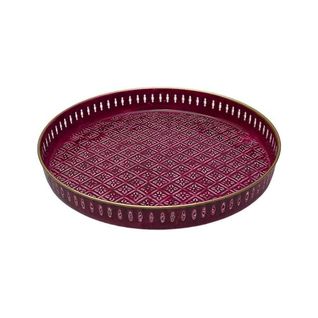 Plateau En Métal Jali 60 Cm Lie De Vin