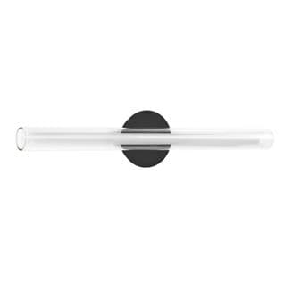 Grande Applique Tube LED Oslo Noir Et Verre Transparent