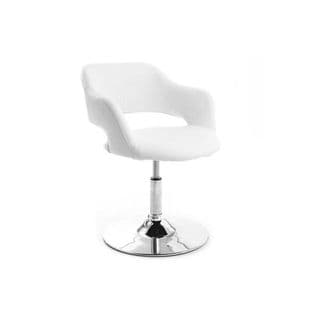 Fauteuil Pivotant Design Blanc Et Acier Chromé Jessy