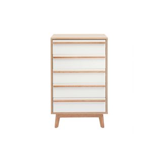 Commode Chiffonnier - Semainier Scandinave 5 Tiroirs L60 Cm Helia