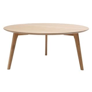 Table Basse Ronde Scandinave Bois Clair Chêne D90 Cm Orkad