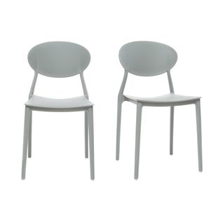 Chaises Design Empilables Gris Clair Intérieur - Extérieur (lot De 2) Anna