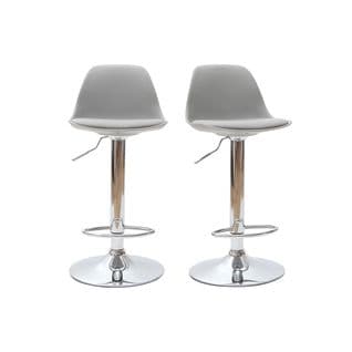 Tabourets De Bar Design Gris Clair (lot De 2) Steevy