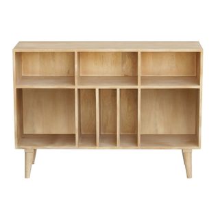 Buffet Ouvert Meuble De Rangement Bouteilles Ou Vinyles En Bois Manguier Massif L120 Cm Isidro