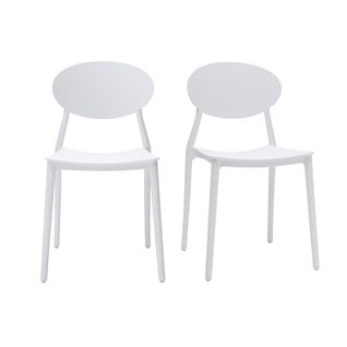 Chaises Design Empilables Blanches Intérieur - Extérieur (lot De 2) Anna