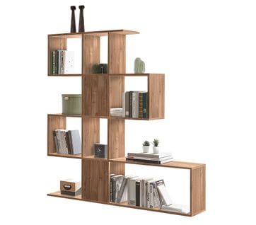 Bibliothèque Ouverte Séparateur Design Finition Bois Clair Chêne L139 Cm Como