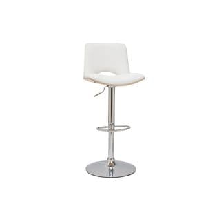 Tabouret De Bar Design Réglable Blanc Et Bois Clair Panach