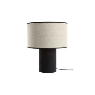 Lampe à Poser Bi-matière En Lin Et Coton Noir H36 Cm Slot