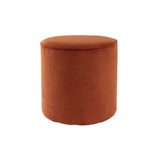 Pouf Rond En Tissu Velours Côtelé Terre Brûlée D40 Cm Louis