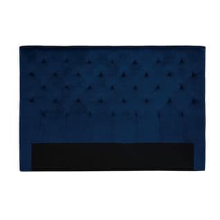 Tête De Lit Capitonnée En Tissu Velours Bleu Nuit L160 Cm Enguerrand