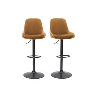 Tabourets De Bar Design Réglables Velours Bronze (lot De 2) Holo