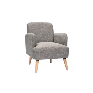 Fauteuil Scandinave En Tissu Gris Clair Et Bois Clair Isko