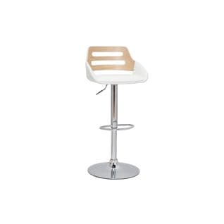 Tabouret De Bar Relevable Design Blanc Et Chêne Pernik