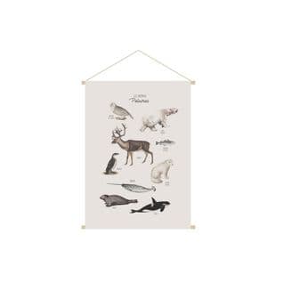 Kakemono Enfant Tableau En Toile Suspendue Illustration Animaux Polaires L40 X H60 Cm Polar