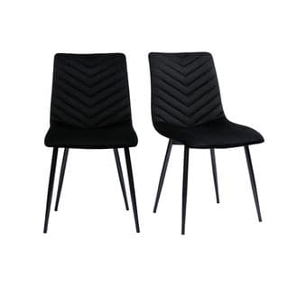 Chaises Design Noires En Tissu Velours Et Métal (lot De 2) Pumpkin