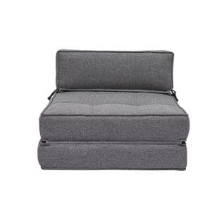 Chauffeuse 1 Place Convertible En Tissu Gris Katy