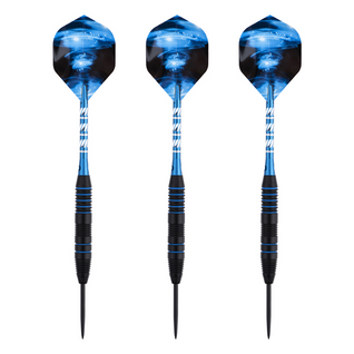 Jeu De 3 Fléchettes Pro Pointe Acier 22g Typhoon Bleu - Bleu