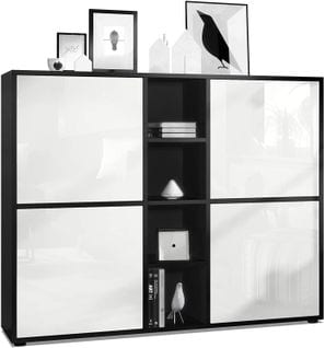 Meuble Noir / Blanc (lxhxp): 130,5 X 105,5 X 35,5 Cm