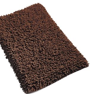 Tapis De Bain 50x80 Cm Chenille Marron 1800g/m2