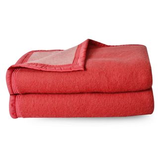 Couverture Pure Laine Vierge Woolmark 500g/m² Volta 180x240 Cm Rouge Bois De Rose