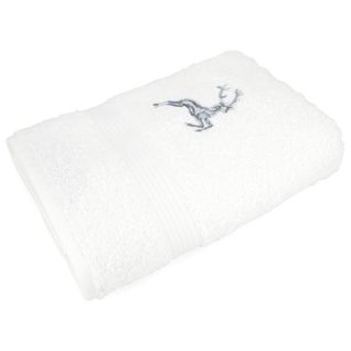 Drap De Douche 70x130 Cm Hirsh Blanc/argent 600g/m2