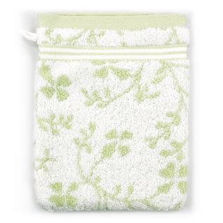 Gant De Toilette 16x21 Cm Vintage Floral Vert 550g/m2