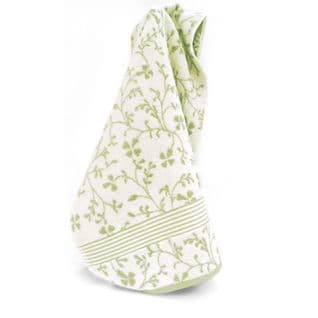 Serviette Invité 33x50 Cm Vintage Floral Vert 550g/m2