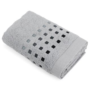 Serviette De Toilette 50x100 Cm Pure Squares Argent 550g/m2