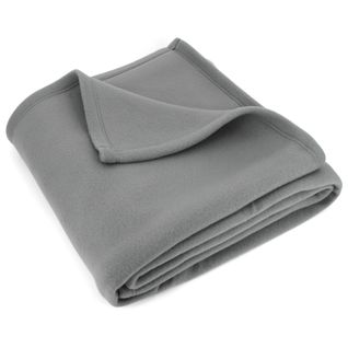 Couverture Polaire 180x220 Cm Isba Gris Acier 100% Polyester 320g/m2 Non-feu