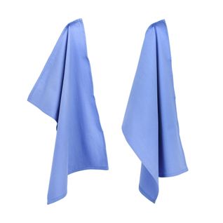 Lot De 2 Torchons De Cuisine 50x70 Cm Toile Pure Kitchen Tea Towel Bleu