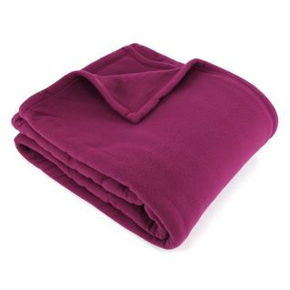 Couverture Polaire 180x220 Cm 100% Polyester 350g/m2 Teddy Violet Prune