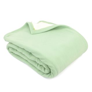 Couverture Polaire Luxe 180x220 Cm 100% Polyester 430g/m2 Narvik Vert Tilleul