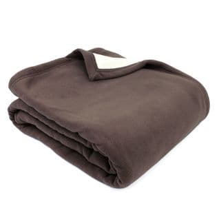 Couverture Polaire Luxe 240x260 Cm 100% Polyester 430g/m2 Narvik Marron Taupe/naturel