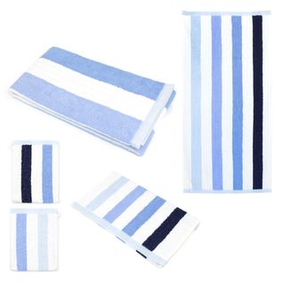 Parure De Bain 5 Pièces Classic Stripes Bleu 480g/m2