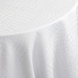 Nappe Ovale 180x300 Cm Jacquard 100% Polyester Lounge Blanc