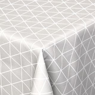 Nappe Rectangle 150x300 Cm Imprimée 100% Polyester Paco Géométrique Gris Argent