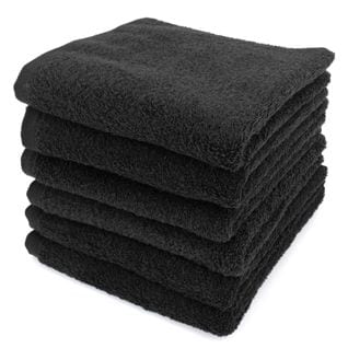 Lot De 6 Serviettes De Toilette 50x90 Cm Alpha Noir