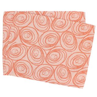 Lot De 2 Sets De Table 35x45 Cm Jacquard Coton Spirale Orange Papaye