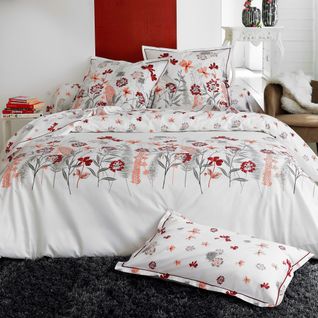 Drap Plat 180x290 Cm Percale Pur Coton Petite Folie Rouge