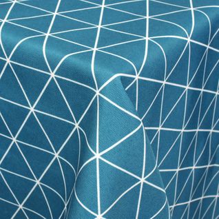 Nappe Carrée 170x170 Cm Imprimée 100% Polyester Paco Géométrique Bleu Curacao