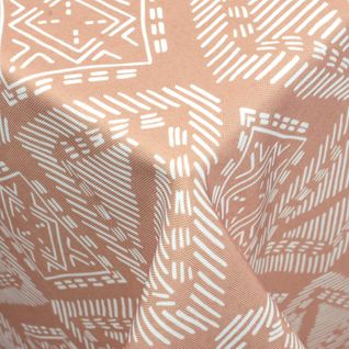 Nappe Carrée 170x170 Cm Imprimée 100% Polyester Boho Géométrique Marron Sienne