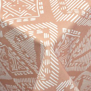 Nappe Rectangle 150x300 Cm Imprimée 100% Polyester Boho Géométrique Marron Sienne