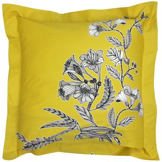 Taie D'oreiller 65x65 Cm Satin De Coton Botanic Jaune Soleil